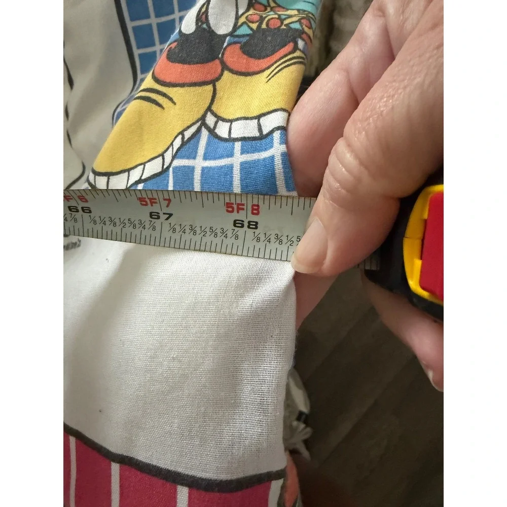 2 Vintage 90s Mickey Mouse Disney Comforter Colorful Retro Grid Print twin
